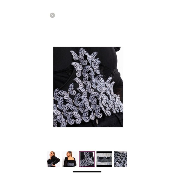 Butterfly Fly Away Cropped Corset EUC - Picture 3 of 11